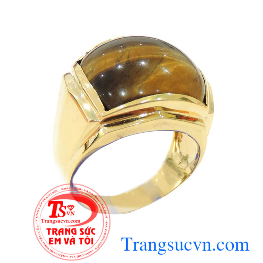 Nhẫn nam đá mắt hổ, Nhẫn nam đá quý, nhẫn nam gắn đá thiên nhiên cao cấp