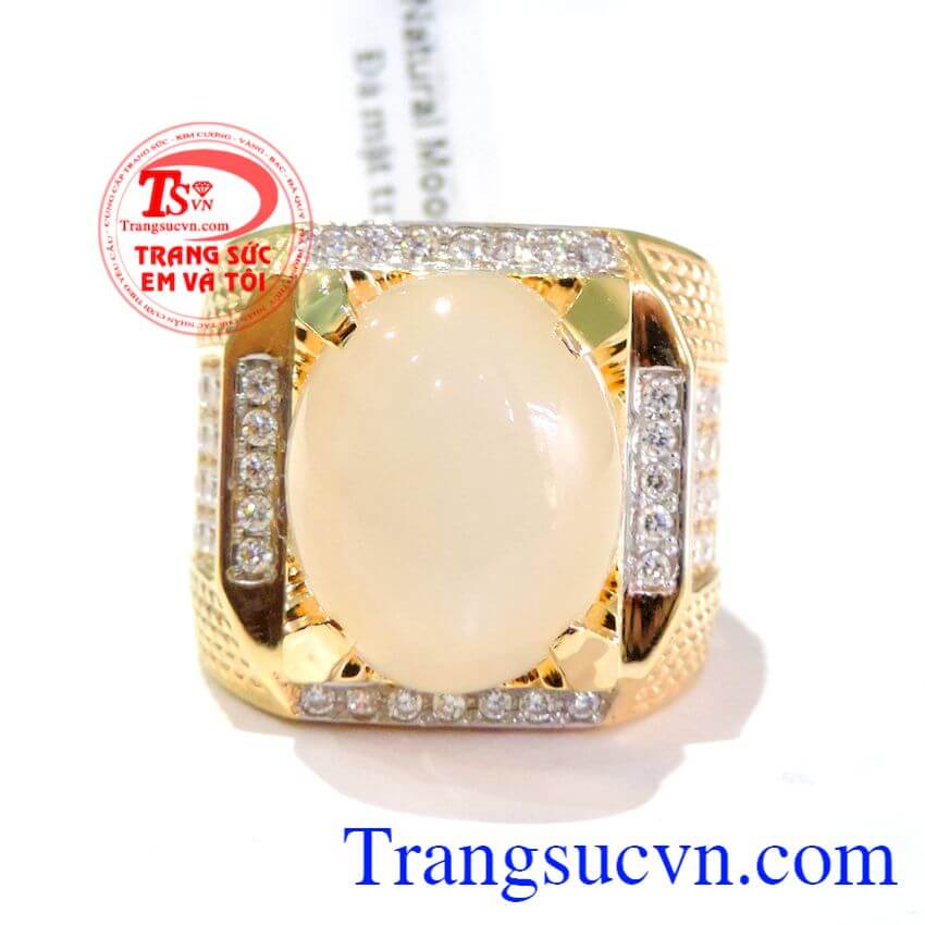 Nhẫn nam đá mặt trăng, Nhẫn nam đá quý, nhẫn nam 14k thời thượng Nhẫn nam đá mặt trăng, Nhẫn nam đá quý, nhẫn nam 14k thời thượng
