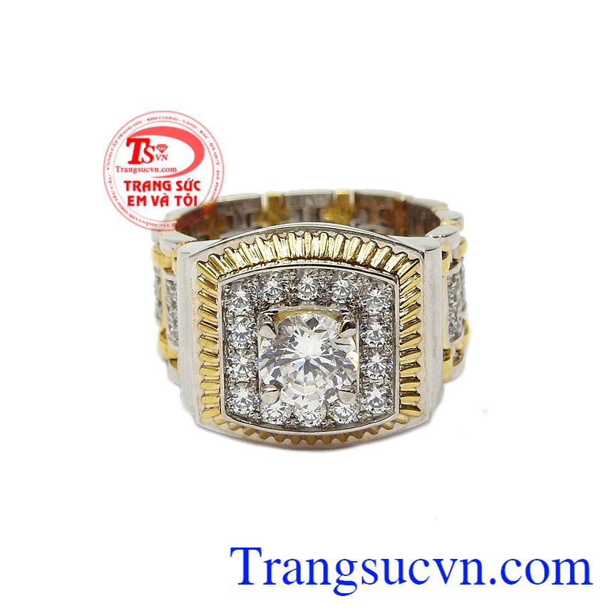 Nhẫn nam độc đáo vàng tây, Nhẫn nam vàng, Nhẫn nam thời trang mạnh mẽ