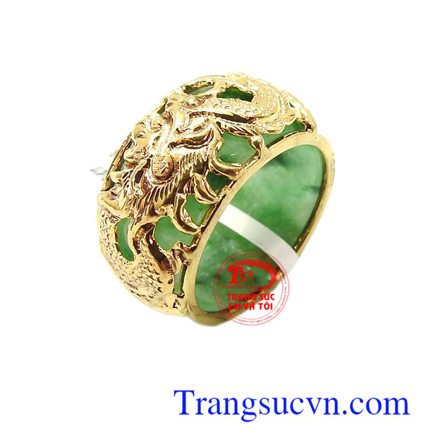 Nhẫn nam rồng vàng ngọc phỉ thúy, nhẫn ngọc rồng vàng, nhẫn nam đẹp
