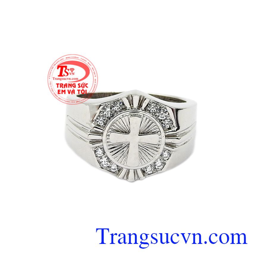 Nhẫn nam thánh giá đẹp, Nhẫn nam vàng trắng, Nhẫn nam công giáo đẹp Nhẫn nam thánh giá đẹp, Nhẫn nam vàng trắng, Nhẫn nam công giáo đẹp