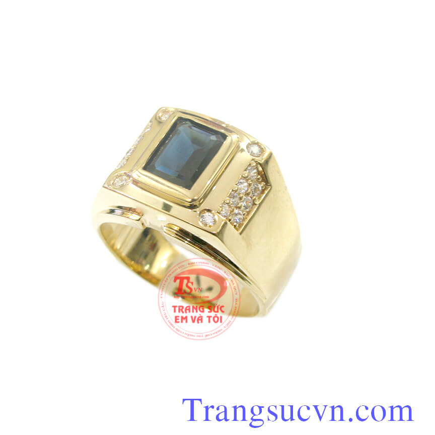 Nhẫn nam topaz chữ nhật-Facet, Nhẫn nam Topaz, nhẫn nam đ&aacute; qu&yacute; cao cấp