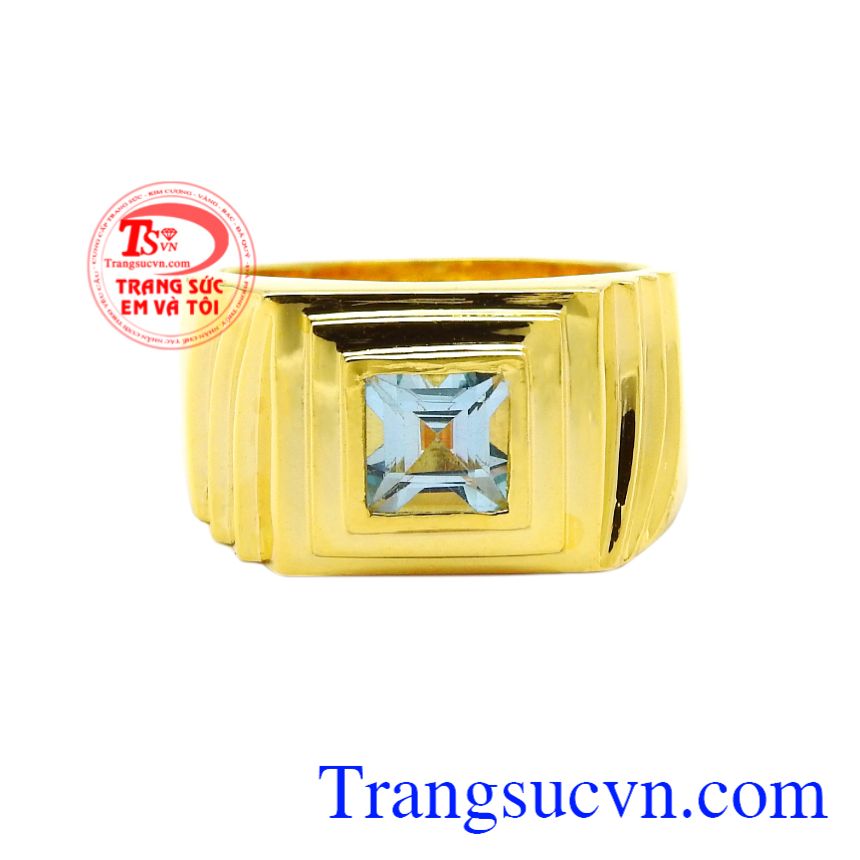 Nhẫn nam Topaz phong cách, Nhẫn nam đá quý, Nhẫn nam vàng thời thượng Nhẫn nam Topaz phong cách, Nhẫn nam đá quý, Nhẫn nam vàng thời thượng
