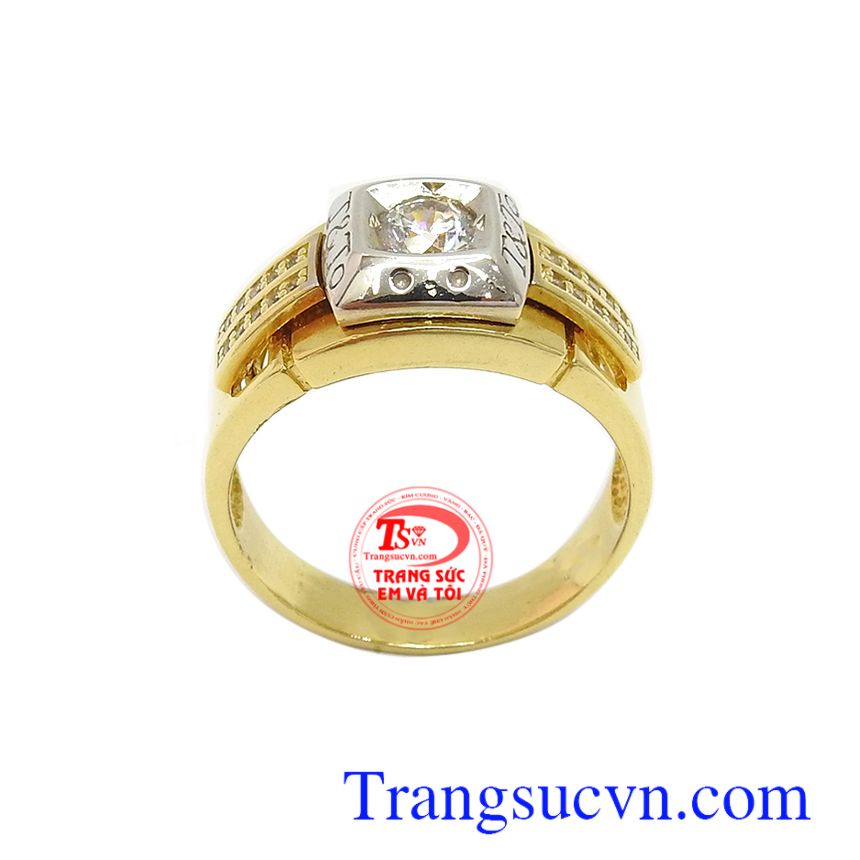 Nhẫn nam v&agrave;ng 18k mạnh mẽ, nhẫn nam v&agrave;ng t&acirc;y, nhẫn nam đẹp