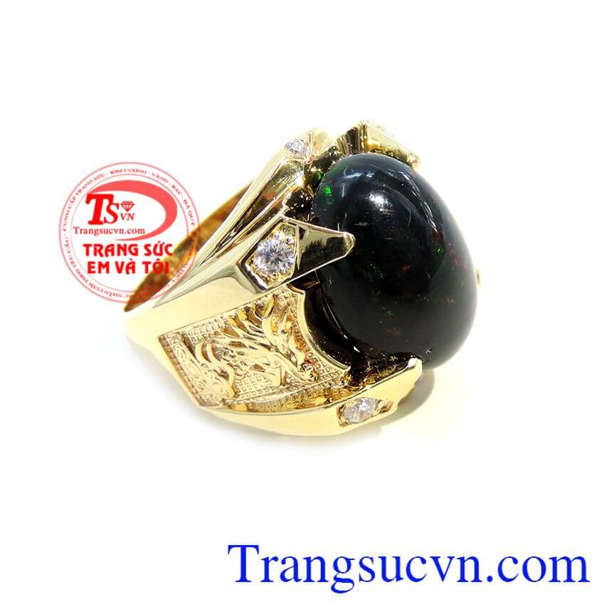 Nhẫn Nam Vàng Gắn Đá Opal Cao Cấp, Nhẫn nam đá quý, nhẫn nam sang trọng Nhẫn Nam Vàng Gắn Đá Opal Cao Cấp, Nhẫn nam đá quý, nhẫn nam sang trọng