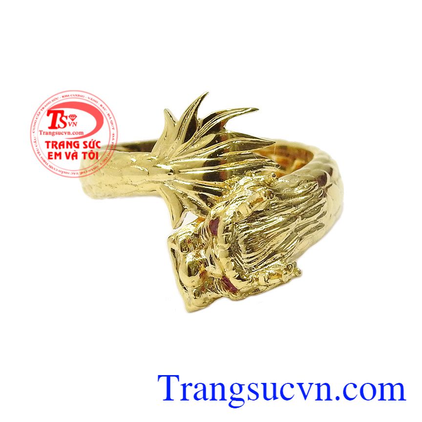 Nhẫn nam vàng rồng đính Ruby, Nhẫn nam vàng tây, Nhẫn nam đá quý thời trang Nhẫn nam vàng rồng đính Ruby, Nhẫn nam vàng tây, Nhẫn nam đá quý thời trang
