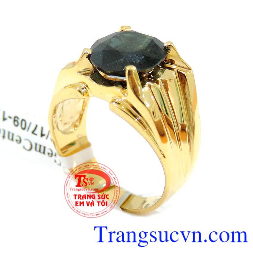 Nhẫn nam vàng sapphire xanh, Nhẫn nam Sapphire, nhẫn nam đá quý cao cấp Nhẫn nam vàng sapphire xanh, Nhẫn nam Sapphire, nhẫn nam đá quý cao cấp