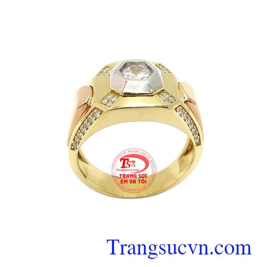 Nhẫn nam v&agrave;ng t&acirc;y thời thượng, nhẫn nam v&agrave;ng t&acirc;y, nhẫn nam đẹp