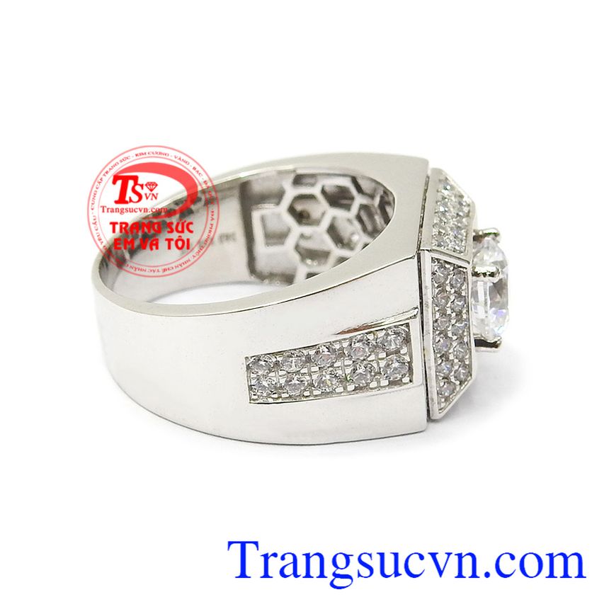 Nhẫn nam vàng trắng bình an, Nhẫn vàng trắng nam, nhẫn nam thời thượng