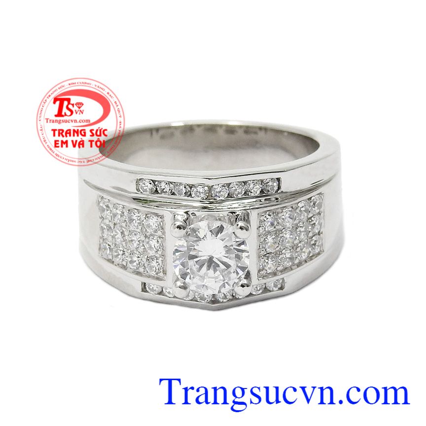 Nhẫn nam vàng trắng kiểu cách, Nhẫn vàng trắng nam, nhẫn nam vàng đẳng cấp Nhẫn nam vàng trắng kiểu cách, Nhẫn vàng trắng nam, nhẫn nam vàng đẳng cấp
