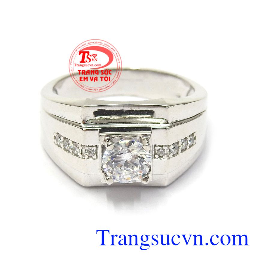 Nhẫn nam vàng trắng phong độ, Nhẫn vàng trằng nam, nhẫn nam đẹp Nhẫn nam vàng trắng phong độ, Nhẫn vàng trằng nam, nhẫn nam đẹp