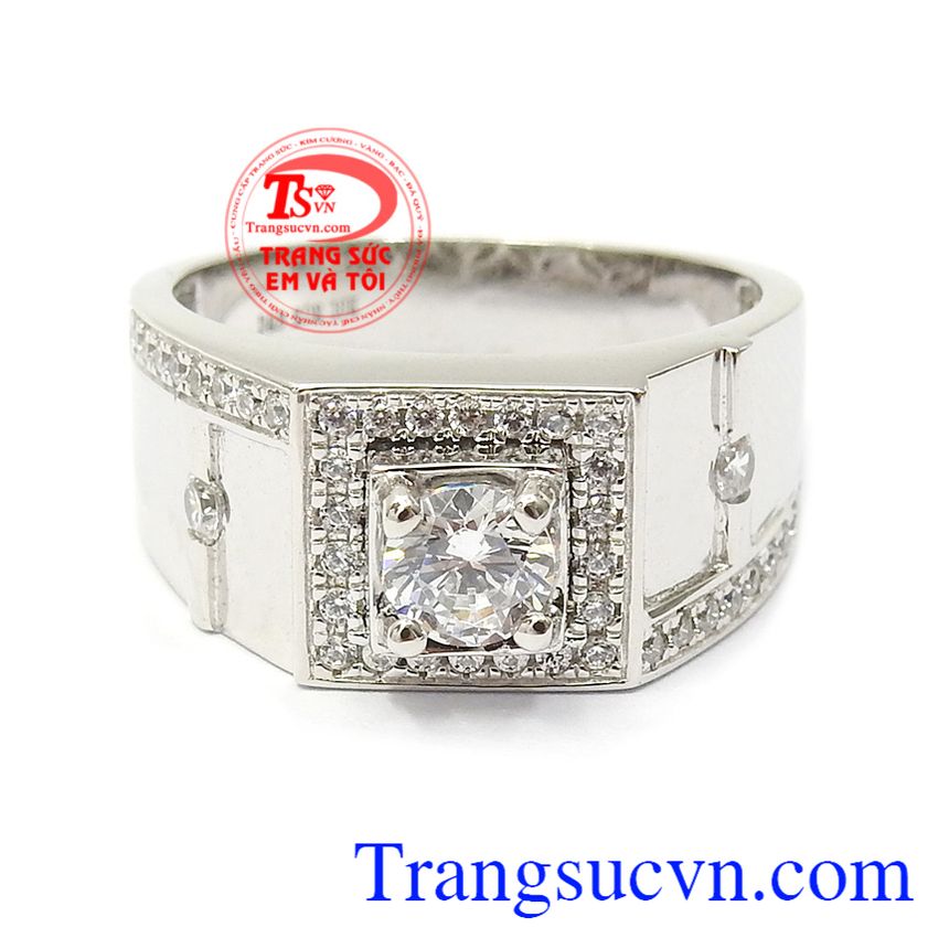 Nhẫn nam vàng trắng quyền uy, Nhẫn vàng trắng nam, nhẫn nam thời trang