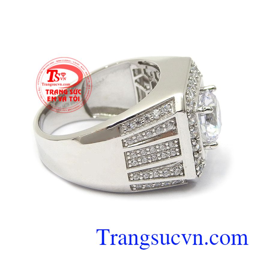 Nhẫn nam vàng trắng tài lộc, Nhẫn vàng trắng nam, nhẫn nam đẹp Nhẫn nam vàng trắng tài lộc, Nhẫn vàng trắng nam, nhẫn nam đẹp