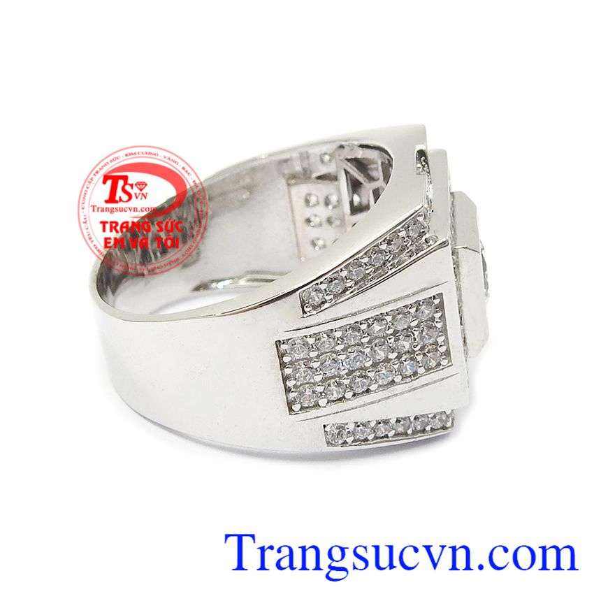 Nhẫn nam vàng trắng thịnh vượng, Nhẫn vàng trắng nam, nhẫn nam thời thượng Nhẫn nam vàng trắng thịnh vượng, Nhẫn vàng trắng nam, nhẫn nam thời thượng