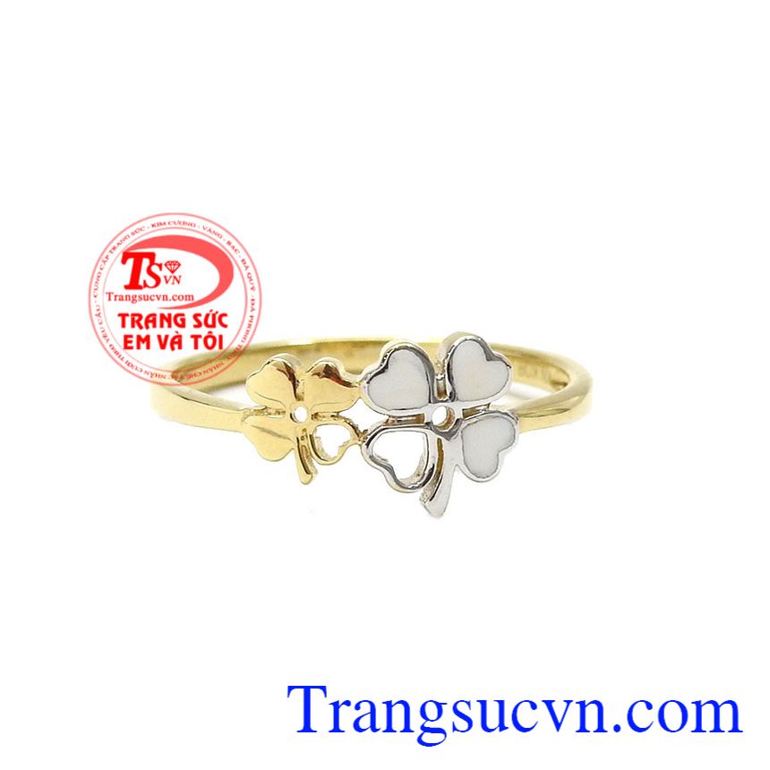 Nhẫn nữ cỏ bốn lá đẹp, nhẫn nữ vàng 18k Nhẫn nữ cỏ bốn lá đẹp, nhẫn nữ vàng 18k