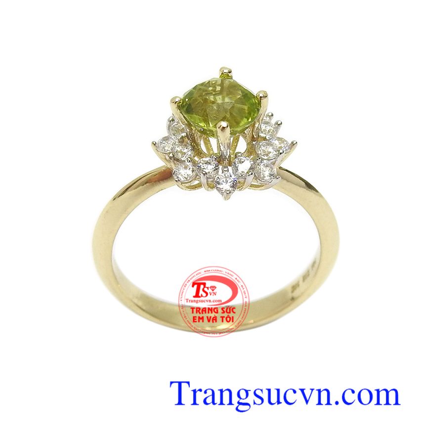 Nhẫn nữ Peridot bình an, Nhẫn peridot, nhẫn nữ đá quý
