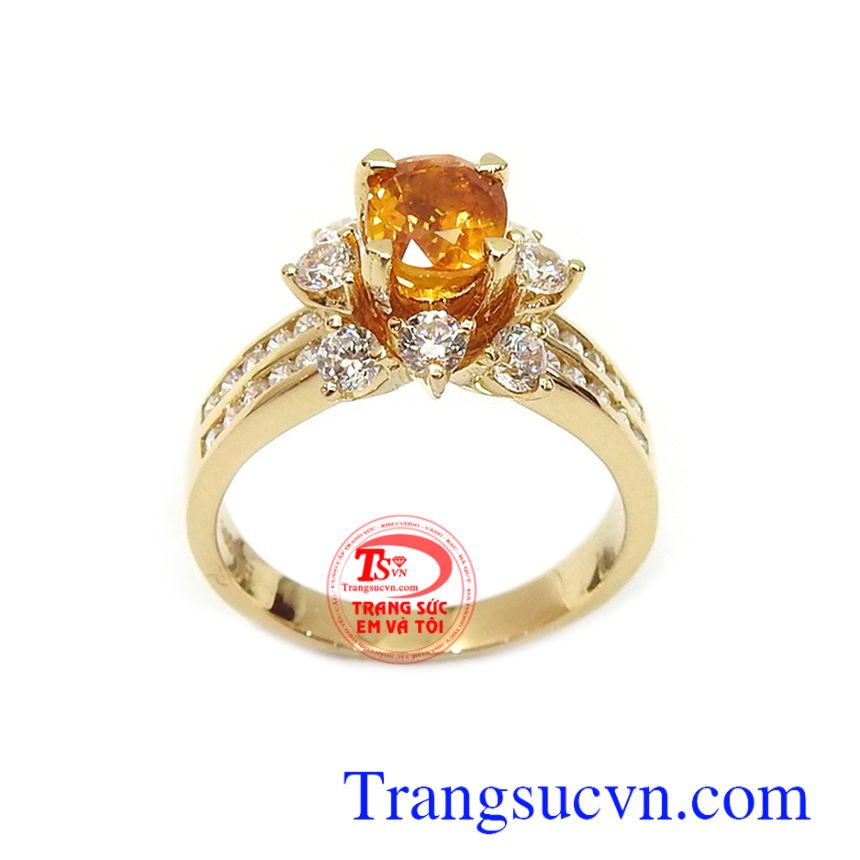 Nhẫn nữ Sapphire may mắn v&agrave;ng 14k, nhẫn nữ đ&aacute; qu&yacute;, nhẫn nữ Sapphire