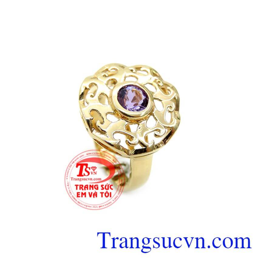 Nhẫn Nữ Thạch Anh Tím Hoa Văn Quyền Quý, Nhẫn nữ đá quý, nhẫn nữ đẹp Nhẫn Nữ Thạch Anh Tím Hoa Văn Quyền Quý, Nhẫn nữ đá quý, nhẫn nữ đẹp