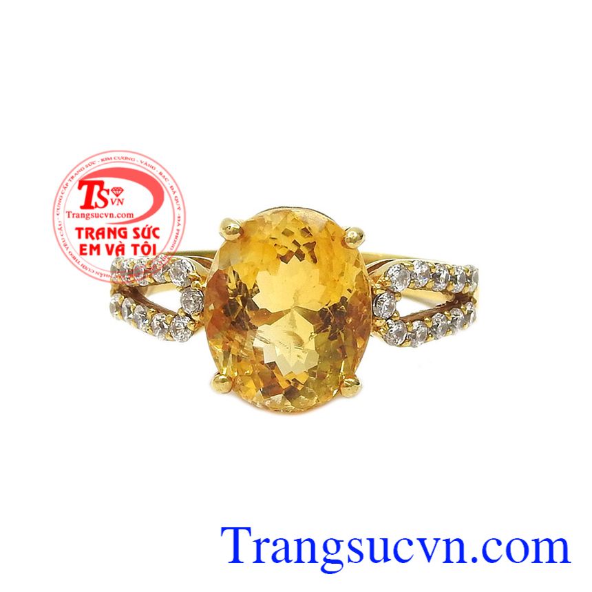 Nhẫn nữ thạch anh vàng, nhẫn nữ citrine