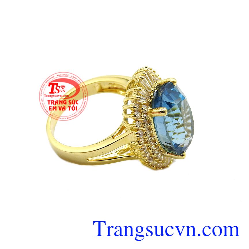 Nhẫn nữ topaz quý phái, Nhẫn nữ vàng tây, Nhẫn nữ sang trọng