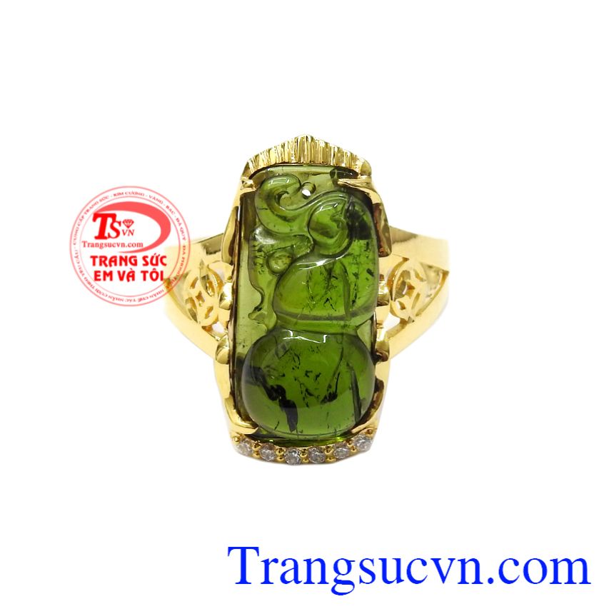 Nhẫn nữ tourmalin thiên nhiên, Nhẫn nữ vàng tây, Nhẫn nữ thời trang