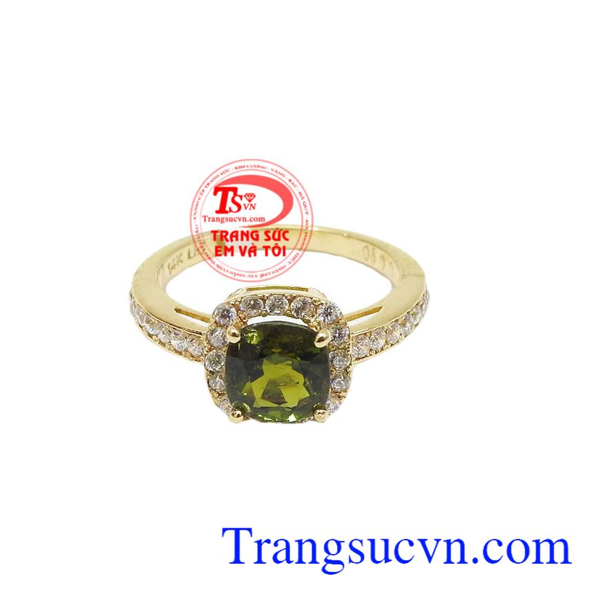 Nhẫn nữ Tourmaline lục, Nhẫn nữ Tourmaline, nhẫn nữ vàng tây đính đá Nhẫn nữ Tourmaline lục, Nhẫn nữ Tourmaline, nhẫn nữ vàng tây đính đá