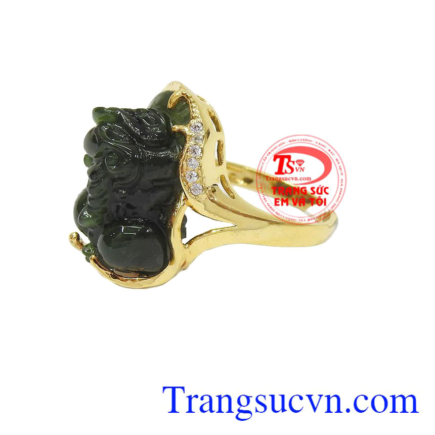 Nhẫn nữ tỳ hưu ngọc đẹp bọc 14k, Nhẫn Nữ Tỳ Hưu, nhẫn nữ vàng thời trang Nhẫn nữ tỳ hưu ngọc đẹp bọc 14k, Nhẫn Nữ Tỳ Hưu, nhẫn nữ vàng thời trang