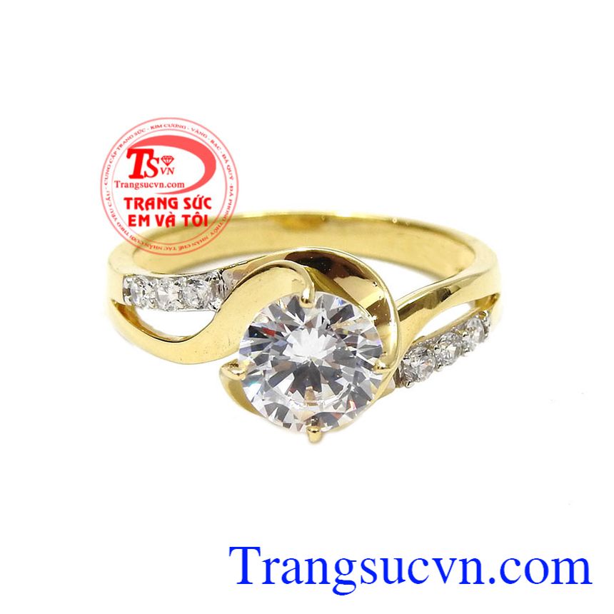 Nhẫn nữ vàng màu lấp lánh, nhẫn nữ vàng 18k
