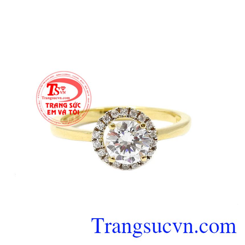 Nhẫn nữ vàng màu tinh tế, nhẫn nữ vàng 18k