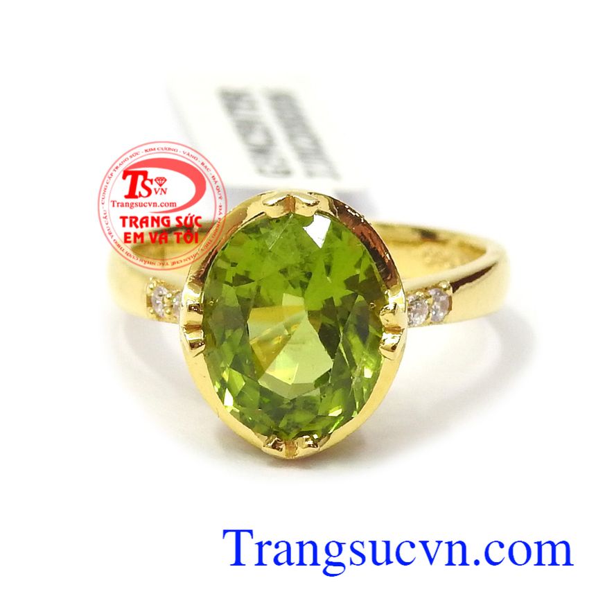 Nhẫn nữ vàng peridot bình an, Nhẫn Peridot, nhẫn nữ đá quý
