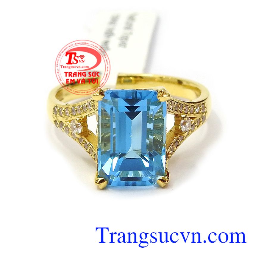 Nhẫn nữ vàng topaz sang trọng, nhẫn nữ topaz, nhẫn nữ đá quý