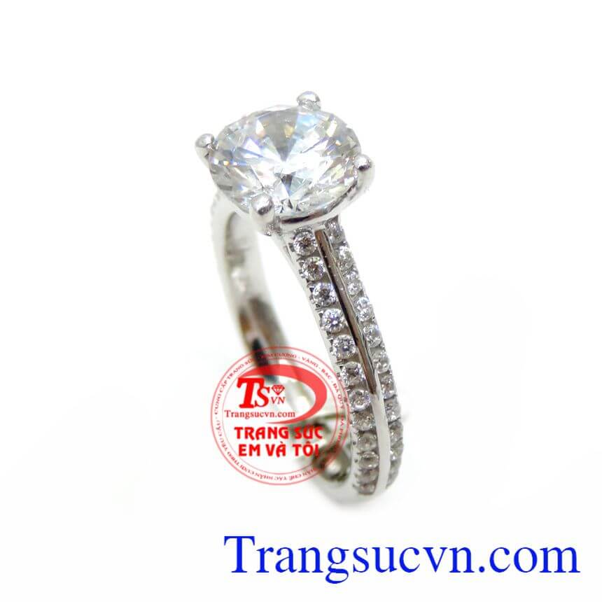 Nhẫn Nữ Vàng Trắng 18K Sáng Lấp Lánh, Nhẫn nữ vàng trắng, nhẫn nữ đính đá Nhẫn Nữ Vàng Trắng 18K Sáng Lấp Lánh, Nhẫn nữ vàng trắng, nhẫn nữ đính đá