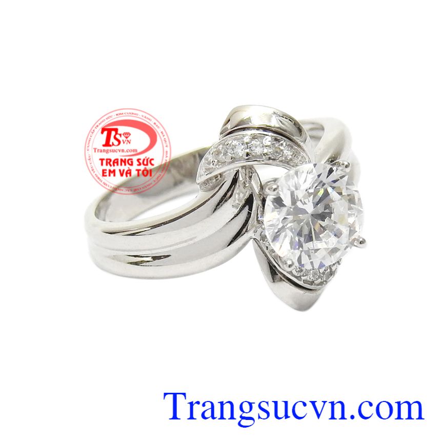 Nhẫn nữ vàng trắng quý cô, nhẫn nữ đá quý Nhẫn nữ vàng trắng quý cô, nhẫn nữ đá quý
