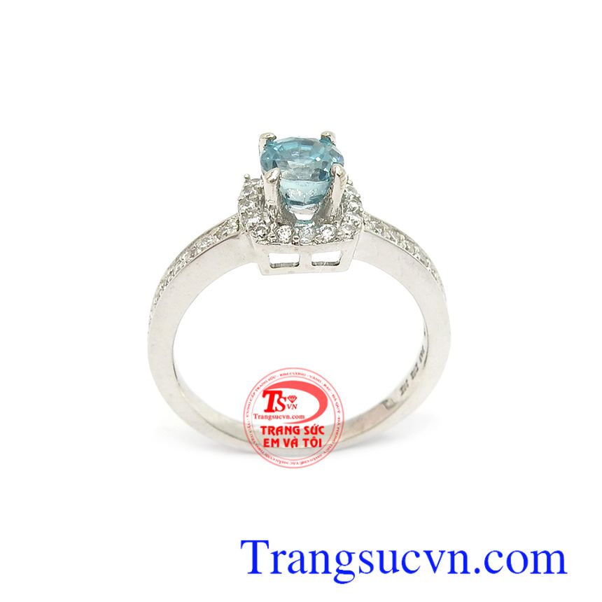 Nhẫn nữ Zircon thịnh vượng 10k, nhẫn nữ vàng trắng, nhẫn nữ đẹp