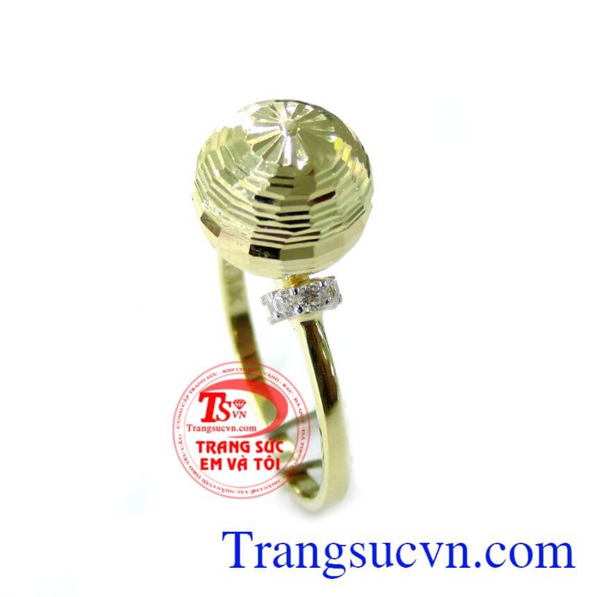 Nhẫn Quả Cầu Vàng Nữ Tính, Nhẫn nữ vàng, nhẫn nữ vàng tây xinh xắn Nhẫn Quả Cầu Vàng Nữ Tính, Nhẫn nữ vàng, nhẫn nữ vàng tây xinh xắn