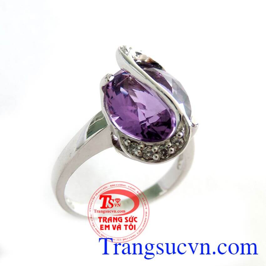 Nhẫn thạch anh tím vàng trắng đẹp, Nhẫn nữ đá quý, nhẫn nữ vàng tây xinh xắn Nhẫn thạch anh tím vàng trắng đẹp, Nhẫn nữ đá quý, nhẫn nữ vàng tây xinh xắn