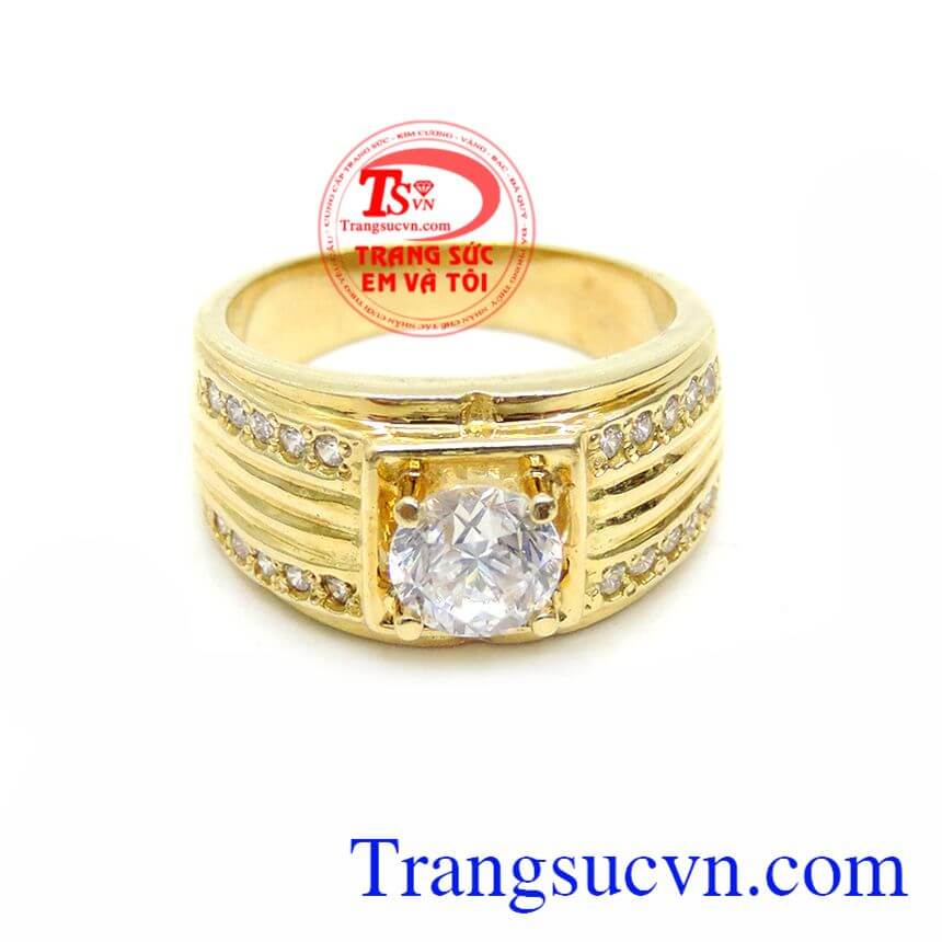 Nhẫn Vàng 18K Nam Tính, Nhẫn nam vàng tây, nhẫn nam sang trọng