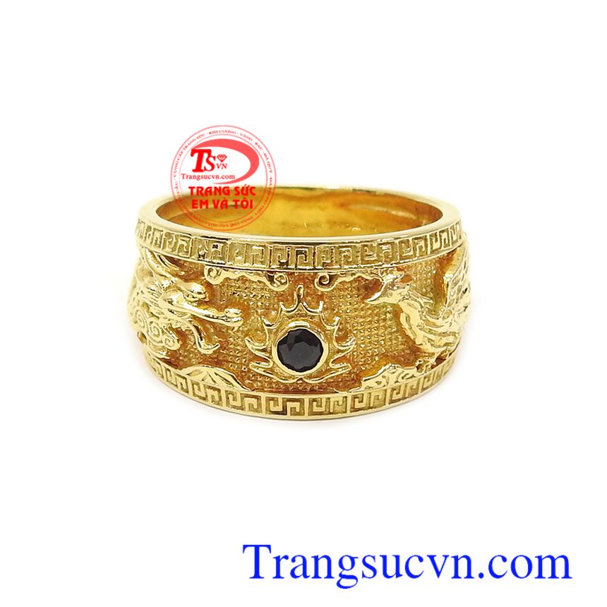 Nhẫn vàng rồng phượng đẹp, Nhẫn nam Sapphire, nhẫn nam vàng tây