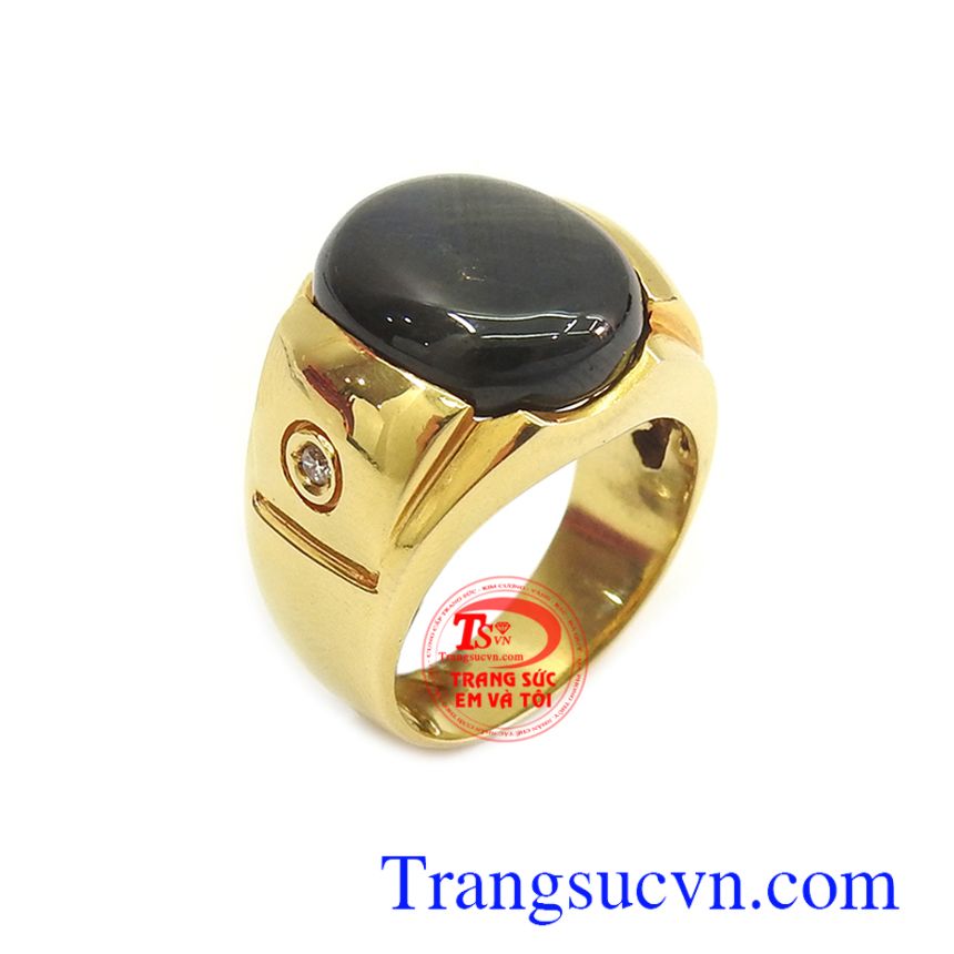 Nhẫn v&agrave;ng Sapphire sao, nhẫn nam đẹp, nhẫn nam Sapphire