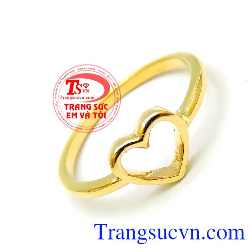 Nhẫn v&agrave;ng tr&aacute;i tim t&igrave;nh y&ecirc;u, Nhẫn Nữ V&agrave;ng, nhẫn nữ thời trang sang trọng