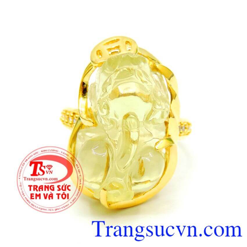 Nhẫn Vàng tỳ hưu Citrine, Nhẫn Nữ Tỳ Hưu, nhẫn nữ tài lộc hanh thông Nhẫn Vàng tỳ hưu Citrine, Nhẫn Nữ Tỳ Hưu, nhẫn nữ tài lộc hanh thông