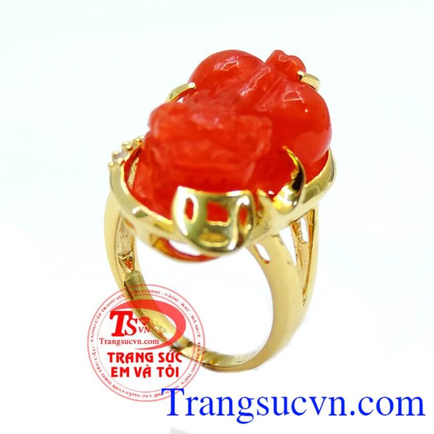 Nhẫn vàng tỳ hưu huyết ngọc, Nhẫn Nữ Tỳ Hưu, nhẫn nữ vàng sang trọng Nhẫn vàng tỳ hưu huyết ngọc, Nhẫn Nữ Tỳ Hưu, nhẫn nữ vàng sang trọng