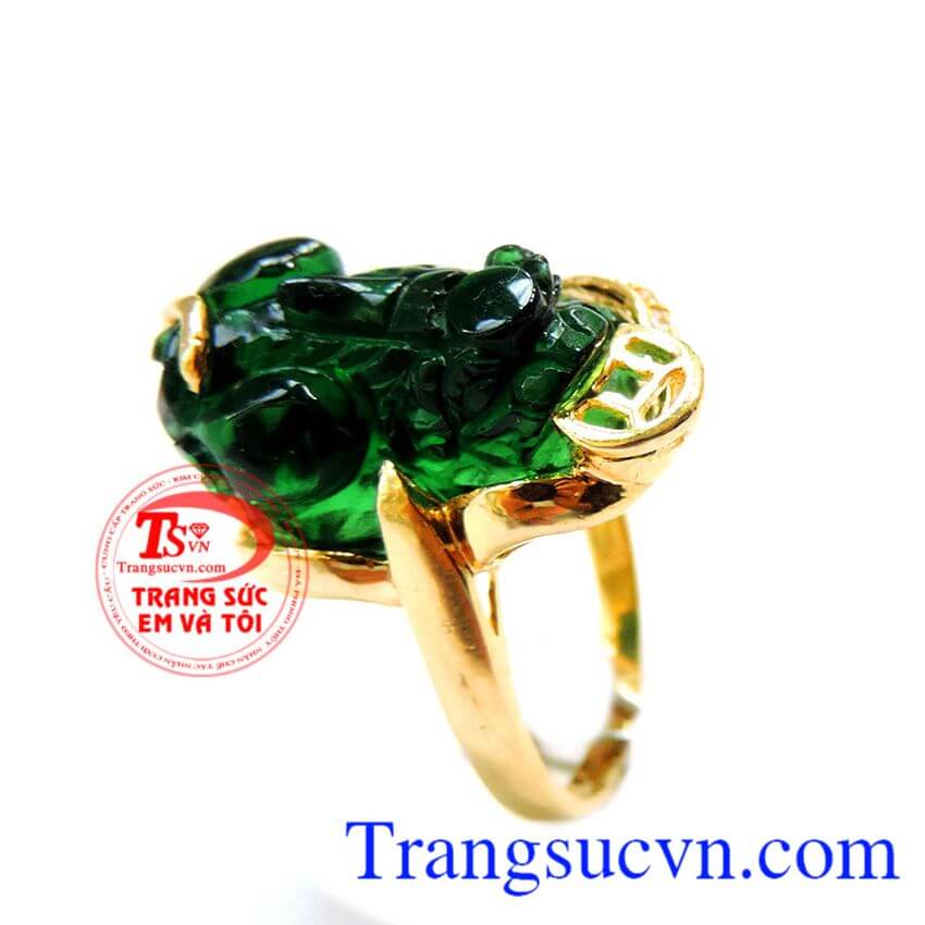 Nhẫn vàng tỳ hưu xanh lá, Nhẫn Nữ Tỳ Hưu, nhẫn nữ vàng tây đẹp Nhẫn vàng tỳ hưu xanh lá, Nhẫn Nữ Tỳ Hưu, nhẫn nữ vàng tây đẹp