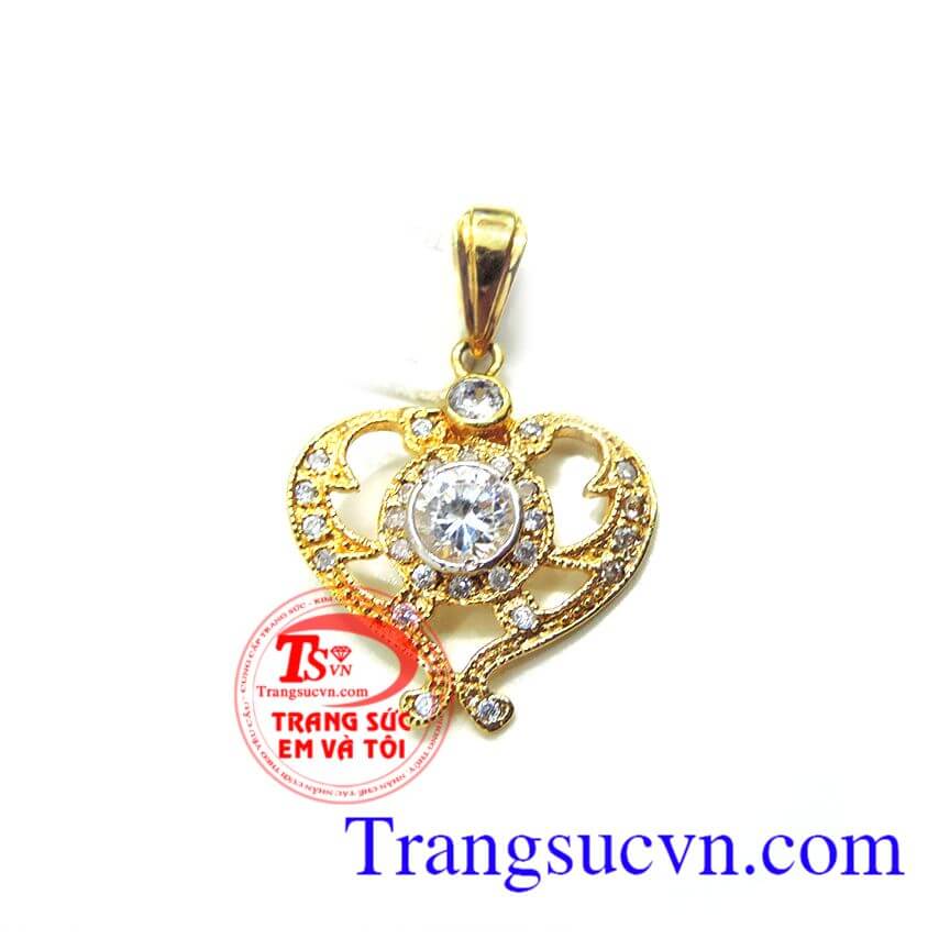 Trái tim vàng mặt nữ, Mặt dây chuyền vàng, mặt dây nữ cá tính Trái tim vàng mặt nữ, Mặt dây chuyền vàng, mặt dây nữ cá tính