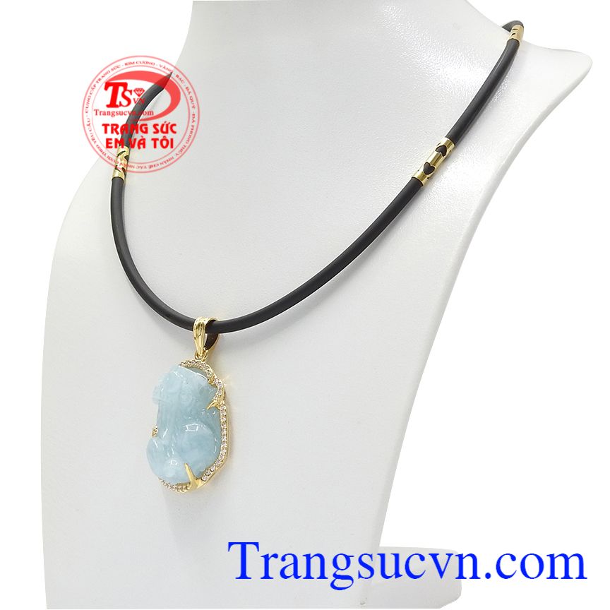 Bộ trang sức tỳ hưu aquamarine, Bộ dây chuyền nam, Trang sức nam thời trang