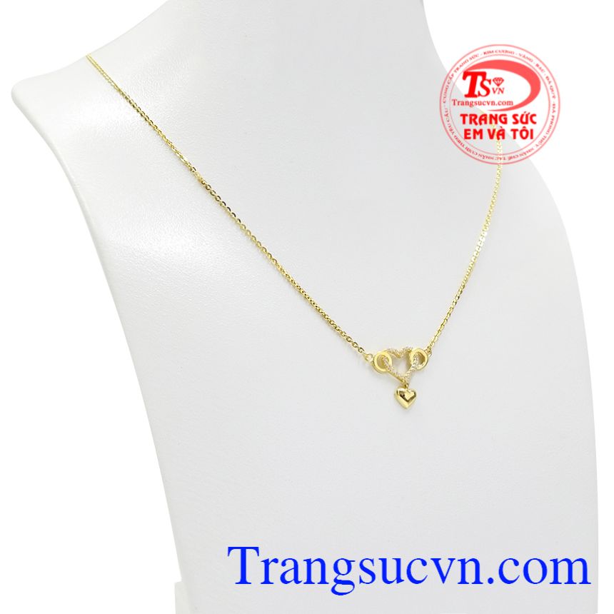 Dây chuyền trái tim đong đầy, Dây chuyền vàng tây, Dây chuyền nữ sang trọng Dây chuyền trái tim đong đầy, Dây chuyền vàng tây, Dây chuyền nữ sang trọng
