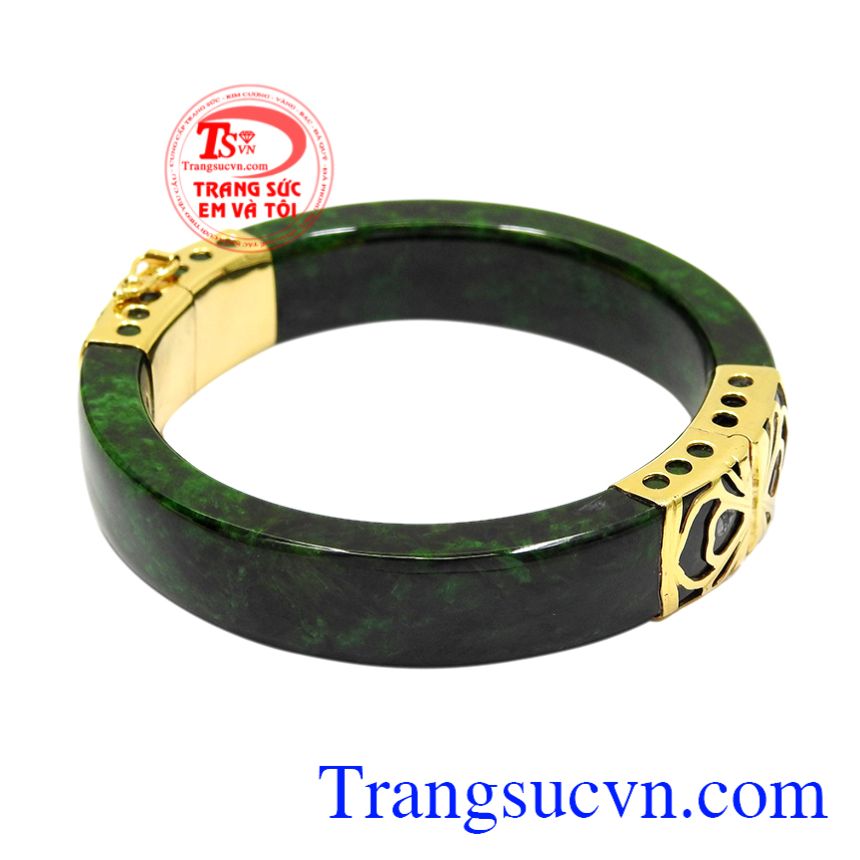 Vòng Jadeite bọc vàng tinh tế, Vòng tay ngọc bọc vàng, Vòng tay vàng sang trọng Vòng Jadeite bọc vàng tinh tế, Vòng tay ngọc bọc vàng, Vòng tay vàng sang trọng