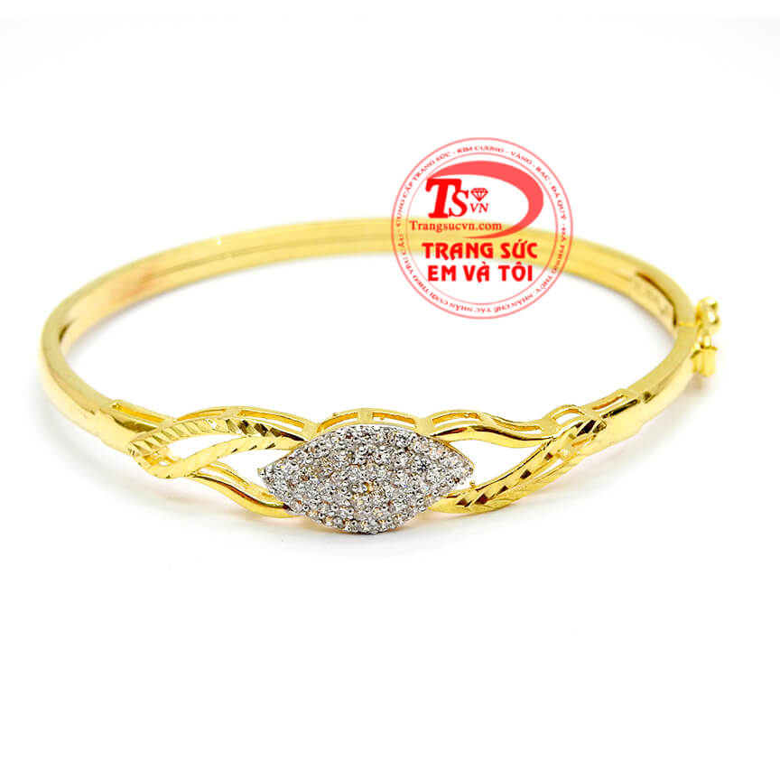 V&ograve;ng v&agrave;ng t&acirc;y h&igrave;nh chiếc l&aacute;, V&ograve;ng v&agrave;ng t&acirc;y đ&iacute;nh đ&aacute; đẹp cho nữ, V&ograve;ng tay thiết kế tinh xảo hợp thời trang