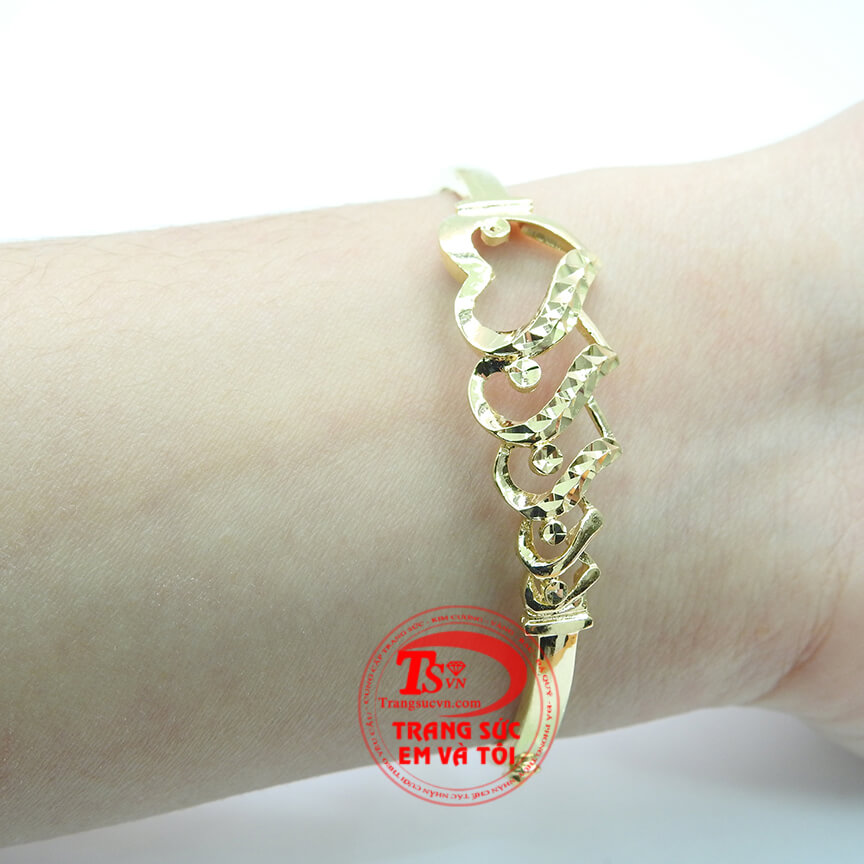 V&ograve;ng tay v&agrave;ng tr&aacute;i tim k&eacute;p độc đ&aacute;o cho ph&aacute;i đẹp, V&ograve;ng tay v&agrave;ng t&acirc;y 10k chất lượng cao, V&ograve;ng tay c&aacute; t&iacute;nh cho bạn g&aacute;i