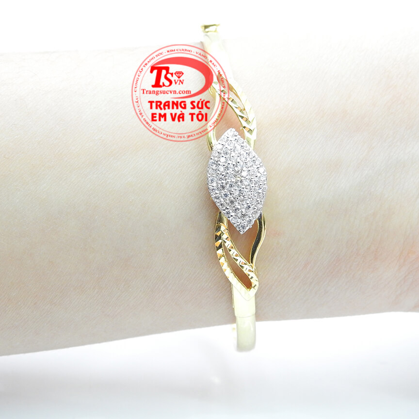 V&ograve;ng v&agrave;ng t&acirc;y h&igrave;nh chiếc l&aacute;, V&ograve;ng v&agrave;ng t&acirc;y đ&iacute;nh đ&aacute; đẹp cho nữ, V&ograve;ng tay thiết kế tinh xảo hợp thời trang